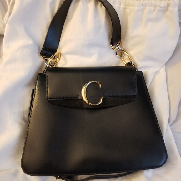 Authentic Chloé C medium leather shoulder bag - Picture 3 of 14